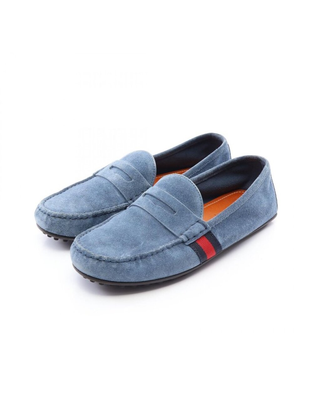 Gucci Casual Shoes Sherry Line Blue Suede Driving